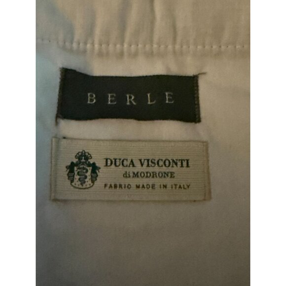 Berle Mens Corduroy Pants 38R Brown Pleated Front Duca Visconti Made In Italy - Picture 7 of 8